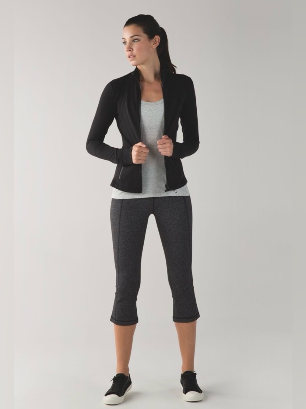 Lululemon Gather & Crow Crop II Leggings Herringbone Black 4
